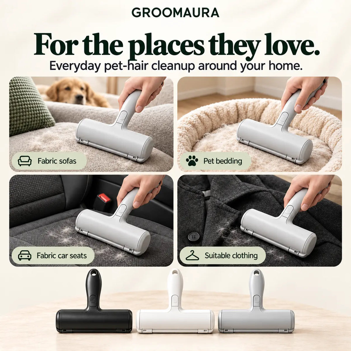 GROOMAURA™ Reusable Pet Hair Remover